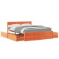 vidaXL Bett mit Schubladen und Matratze Wachsbraun 140x200 Massivholz vidaXL Bett mit Schubladen und Matratze Wachsbraun 140x200 Massivholz