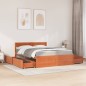 vidaXL Bett mit Schubladen und Matratze Wachsbraun 140x200 Massivholz vidaXL Bett mit Schubladen und Matratze Wachsbraun 140x200 Massivholz