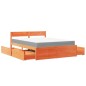 vidaXL Bett mit Schubladen und Matratze Wachsbraun 140x200 Massivholz vidaXL Bett mit Schubladen und Matratze Wachsbraun 140x200 Massivholz