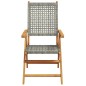 vidaXL Gartenstuhl Verstellbar 6 Stk. Grau Poly Rattan Massivholz vidaXL Gartenstuhl Verstellbar 6 Stk. Grau Poly Rattan Massivholz