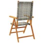 vidaXL Gartenstuhl Verstellbar 6 Stk. Grau Poly Rattan Massivholz vidaXL Gartenstuhl Verstellbar 6 Stk. Grau Poly Rattan Massivholz