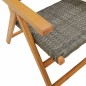 vidaXL Gartenstuhl Verstellbar 6 Stk. Grau Poly Rattan Massivholz vidaXL Gartenstuhl Verstellbar 6 Stk. Grau Poly Rattan Massivholz