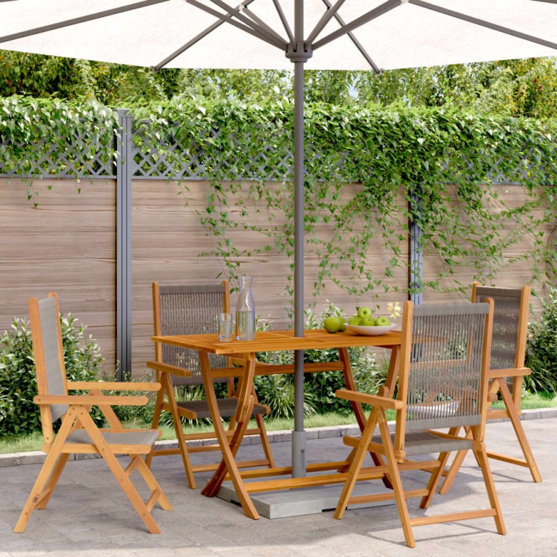 vidaXL Gartenstuhl Verstellbar 4 Stk. Grau Massivholz Akazie vidaXL Gartenstuhl Verstellbar 4 Stk. Grau Massivholz Akazie