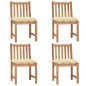 Gartenstühle 4 Stk. mit Kissen Massivholz Teak Gartenstühle 4 Stk. mit Kissen Massivholz Teak