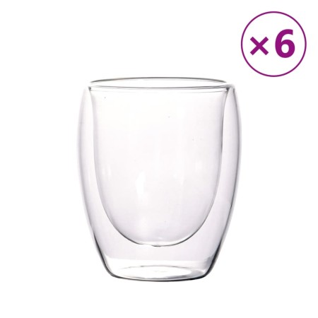 vidaXL Doppelwandige Glasbecher 6 Stk. 350 ml