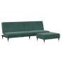 vidaXL Schlafsofa 2-Sitzer mit Fußhocker Dunkelgrün Samt vidaXL Schlafsofa 2-Sitzer mit Fußhocker Dunkelgrün Samt