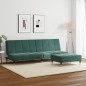 vidaXL Schlafsofa 2-Sitzer mit Fußhocker Dunkelgrün Samt vidaXL Schlafsofa 2-Sitzer mit Fußhocker Dunkelgrün Samt