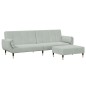 vidaXL Schlafsofa 2-Sitzer mit Fußhocker Hellgrau Samt vidaXL Schlafsofa 2-Sitzer mit Fußhocker Hellgrau Samt