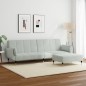 vidaXL Schlafsofa 2-Sitzer mit Fußhocker Hellgrau Samt vidaXL Schlafsofa 2-Sitzer mit Fußhocker Hellgrau Samt