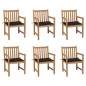 Gartenstühle 6 Stk. mit Schwarzen Kissen Massivholz Teak Gartenstühle 6 Stk. mit Schwarzen Kissen Massivholz Teak