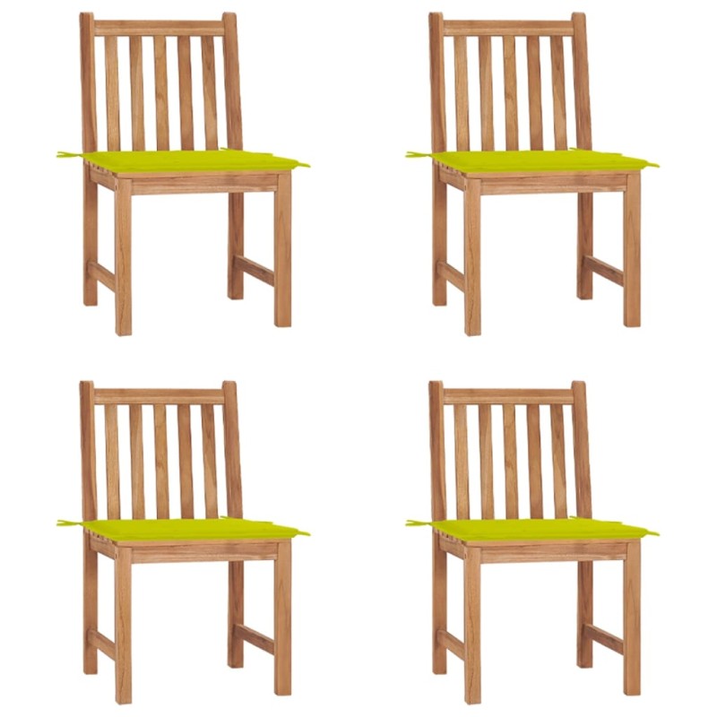 Gartenstühle 4 Stk. mit Kissen Massivholz Teak Gartenstühle 4 Stk. mit Kissen Massivholz Teak
