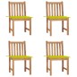 Gartenstühle 4 Stk. mit Kissen Massivholz Teak Gartenstühle 4 Stk. mit Kissen Massivholz Teak