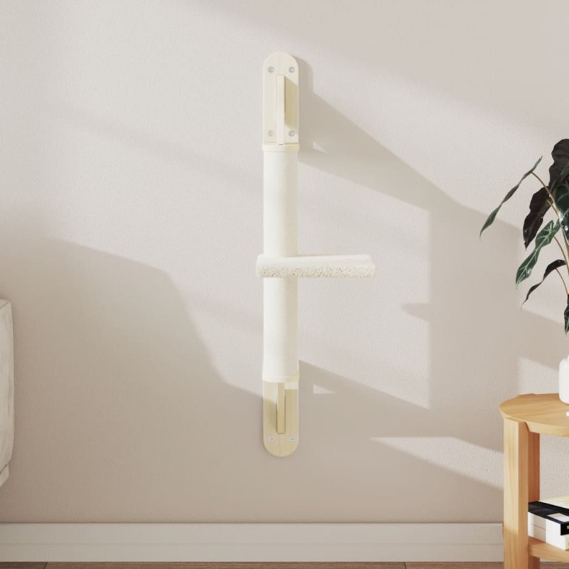 vidaXL Kratzbaum mit Kratzsäule Wandmontage Creme 85,5 cm vidaXL Kratzbaum mit Kratzsäule Wandmontage Creme 85,5 cm