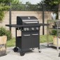 vidaXL Gasgrill mit 4 Flammen Schwarz Pulverbeschichteter Stahl vidaXL Gasgrill mit 4 Flammen Schwarz Pulverbeschichteter Stahl