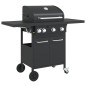 vidaXL Gasgrill mit 4 Flammen Schwarz Pulverbeschichteter Stahl vidaXL Gasgrill mit 4 Flammen Schwarz Pulverbeschichteter Stahl