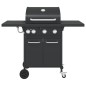 vidaXL Gasgrill mit 4 Flammen Schwarz Pulverbeschichteter Stahl vidaXL Gasgrill mit 4 Flammen Schwarz Pulverbeschichteter Stahl
