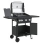 vidaXL Gasgrill mit 4 Flammen Schwarz Pulverbeschichteter Stahl vidaXL Gasgrill mit 4 Flammen Schwarz Pulverbeschichteter Stahl