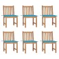 Gartenstühle 6 Stk. mit Kissen Massivholz Teak Gartenstühle 6 Stk. mit Kissen Massivholz Teak