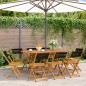 vidaXL Gartenstühle 8 Stk. Klappbar Schwarz Massivholz Akazie vidaXL Gartenstühle 8 Stk. Klappbar Schwarz Massivholz Akazie