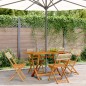 vidaXL Gartenstühle 4 Stk. Klappbar Beige Poly Rattan & Massivholz vidaXL Gartenstühle 4 Stk. Klappbar Beige Poly Rattan & Massivholz