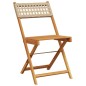 vidaXL Gartenstühle 4 Stk. Klappbar Beige Poly Rattan & Massivholz vidaXL Gartenstühle 4 Stk. Klappbar Beige Poly Rattan & Massivholz