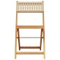 vidaXL Gartenstühle 4 Stk. Klappbar Beige Poly Rattan & Massivholz vidaXL Gartenstühle 4 Stk. Klappbar Beige Poly Rattan & Massivholz