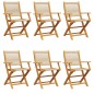 vidaXL Gartenstühle 6 Stk. Klappbar Beige Massivholz Akazie vidaXL Gartenstühle 6 Stk. Klappbar Beige Massivholz Akazie
