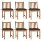 Gartenstühle 6 Stk. mit Kissen Massivholz Teak Gartenstühle 6 Stk. mit Kissen Massivholz Teak