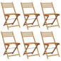 vidaXL Gartenstühle 6 Stk. Klappbar Beige Massivholz Akazie vidaXL Gartenstühle 6 Stk. Klappbar Beige Massivholz Akazie