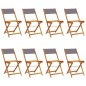 vidaXL Gartenstühle 8 Stk. Klappbar Anthrazit Stoff und Massivholz vidaXL Gartenstühle 8 Stk. Klappbar Anthrazit Stoff und Massivholz