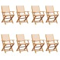 vidaXL Gartenstühle 8 Stk. Klappbar Beige Stoff und Massivholz vidaXL Gartenstühle 8 Stk. Klappbar Beige Stoff und Massivholz