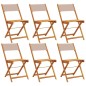 vidaXL Gartenstühle 6 Stk. Klappbar Taupe Stoff und Massivholz vidaXL Gartenstühle 6 Stk. Klappbar Taupe Stoff und Massivholz