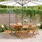 vidaXL Gartenstühle 6 Stk. Klappbar Beige Stoff und Massivholz vidaXL Gartenstühle 6 Stk. Klappbar Beige Stoff und Massivholz