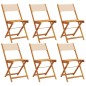 vidaXL Gartenstühle 6 Stk. Klappbar Beige Stoff und Massivholz vidaXL Gartenstühle 6 Stk. Klappbar Beige Stoff und Massivholz