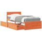 vidaXL Bett mit Schubladen und Matratze Wachsbraun 90x190 Massivholz vidaXL Bett mit Schubladen und Matratze Wachsbraun 90x190 Massivholz