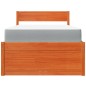 vidaXL Bett mit Schubladen und Matratze Wachsbraun 90x190 Massivholz vidaXL Bett mit Schubladen und Matratze Wachsbraun 90x190 Massivholz