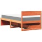 vidaXL Bett mit Schubladen und Matratze Wachsbraun 90x190 Massivholz vidaXL Bett mit Schubladen und Matratze Wachsbraun 90x190 Massivholz