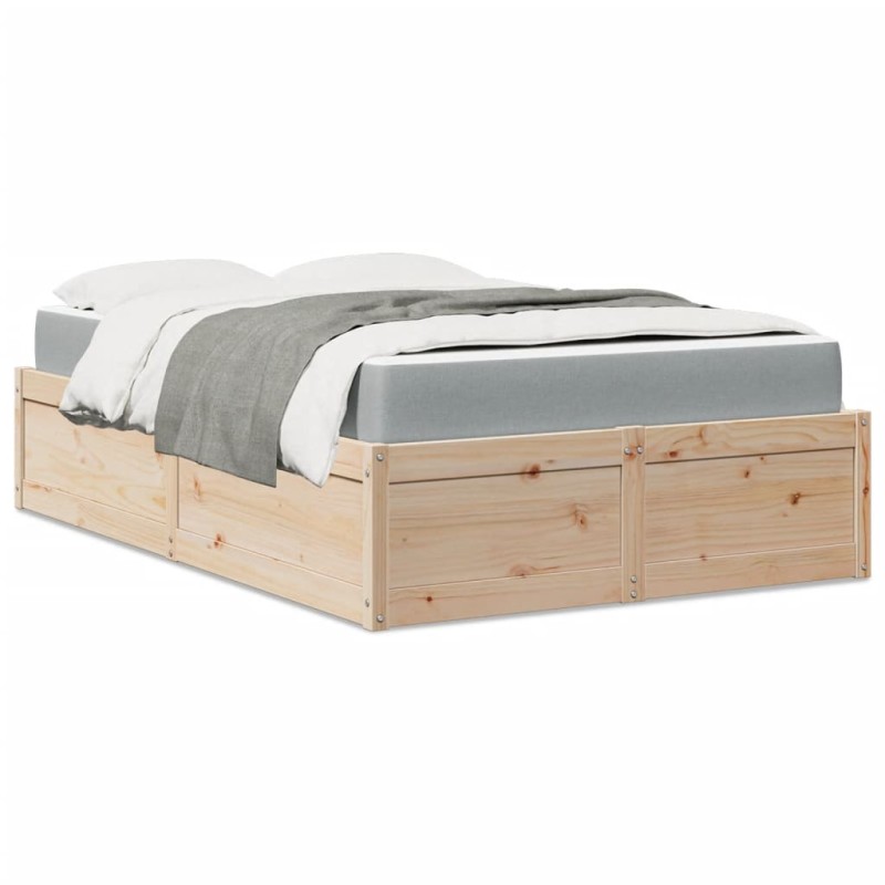 vidaXL Bett mit Matratze 120x200 cm Massivholz Kiefer vidaXL Bett mit Matratze 120x200 cm Massivholz Kiefer
