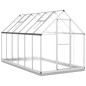 vidaXL Gewächshaus mit Fundamentrahmen Silber 334x169x202cm Aluminimum vidaXL Gewächshaus mit Fundamentrahmen Silber 334x169x202cm Aluminimum