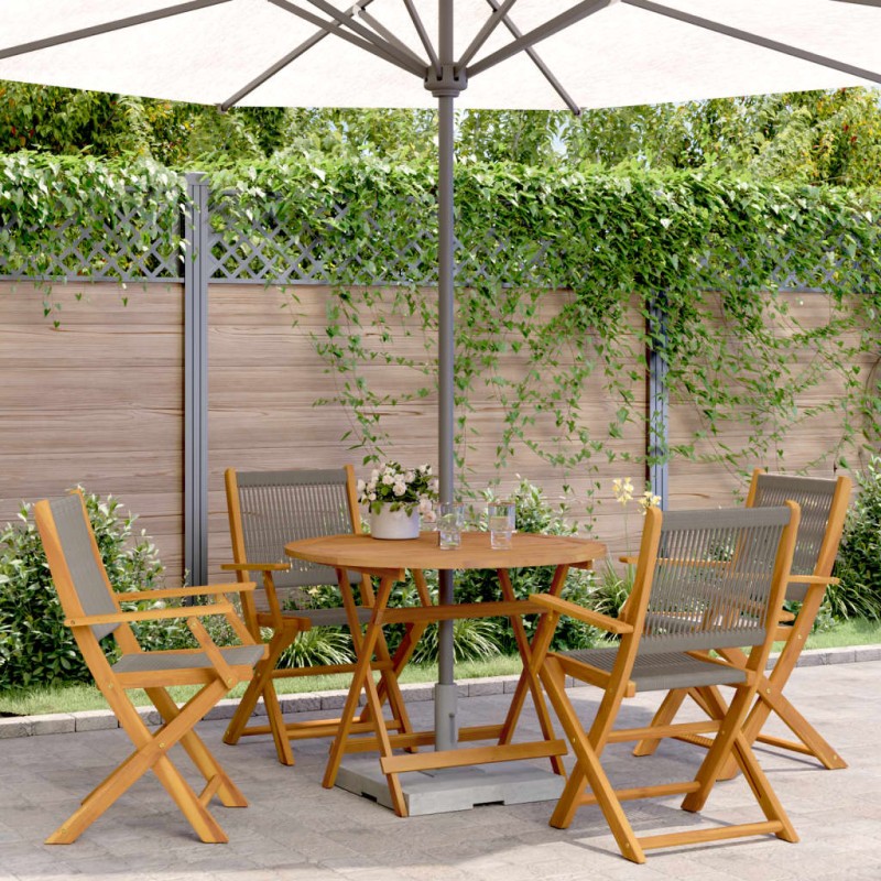 vidaXL 5-tlg. Garten-Essgruppe Polypropylen und Massivholz Grau vidaXL 5-tlg. Garten-Essgruppe Polypropylen und Massivholz Grau