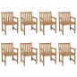 Gartenstühle 8 Stk. mit Grünen Kissen Massivholz Teak Gartenstühle 8 Stk. mit Grünen Kissen Massivholz Teak
