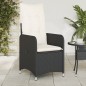 vidaXL Gartensessel Verstellbar mit Kissen Schwarz Poly Rattan vidaXL Gartensessel Verstellbar mit Kissen Schwarz Poly Rattan