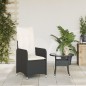 vidaXL Gartensessel Verstellbar mit Kissen Schwarz Poly Rattan vidaXL Gartensessel Verstellbar mit Kissen Schwarz Poly Rattan