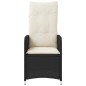 vidaXL Gartensessel Verstellbar mit Kissen Schwarz Poly Rattan vidaXL Gartensessel Verstellbar mit Kissen Schwarz Poly Rattan