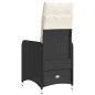 vidaXL Gartensessel Verstellbar mit Kissen Schwarz Poly Rattan vidaXL Gartensessel Verstellbar mit Kissen Schwarz Poly Rattan