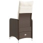 vidaXL Gartensessel Verstellbar mit Kissen Braun Poly Rattan vidaXL Gartensessel Verstellbar mit Kissen Braun Poly Rattan