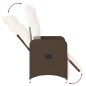 vidaXL Gartensessel Verstellbar mit Kissen Braun Poly Rattan vidaXL Gartensessel Verstellbar mit Kissen Braun Poly Rattan