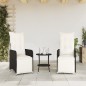 vidaXL Outdoor-Lehnstühle 2 Stk. mit Tisch Schwarz Poly-Rattan vidaXL Outdoor-Lehnstühle 2 Stk. mit Tisch Schwarz Poly-Rattan