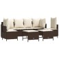 vidaXL 5-tlg. Garten-Sofagarnitur mit Kissen Braun Poly Rattan vidaXL 5-tlg. Garten-Sofagarnitur mit Kissen Braun Poly Rattan