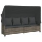 vidaXL 5-tlg. Garten-Sofagarnitur mit Kissen Grau Poly Rattan vidaXL 5-tlg. Garten-Sofagarnitur mit Kissen Grau Poly Rattan